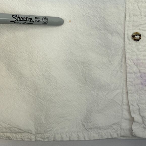 Vintage 90s Cabo San Lucas Parrot Button Front Shirt Mens M Medium White Mexico - Picture 5 of 11